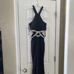 Xtraordinary Black Dress with Silver Detailing